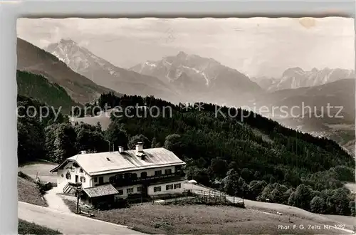 Oberau Berchtesgaden Berggasthof Cafe Dora Watzmann Hochkalter Reiteralpe Kat. Berchtesgaden