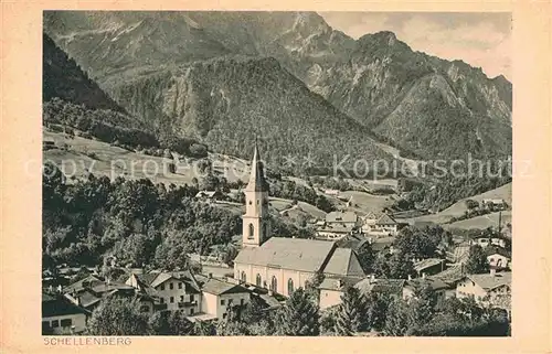Schellenberg Berchtesgaden Teilansicht mit Kirche Kat. Berchtesgaden