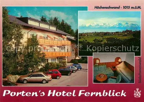 Hoechenschwand Portens Hotel Fernblick Panorama Kat. Hoechenschwand