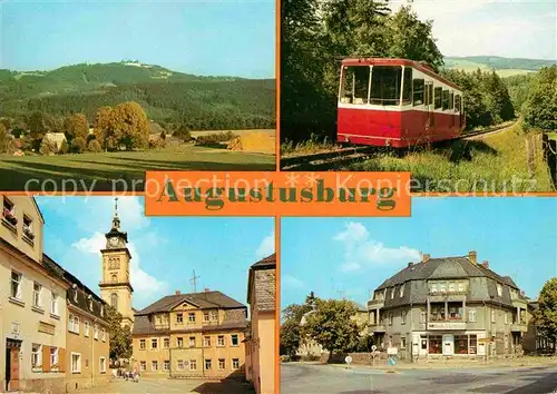 Augustusburg Erdmannsdorf mit Augustusburg Drahtseilbahn Markt Karl Marx Strasse Kat. Augustusburg