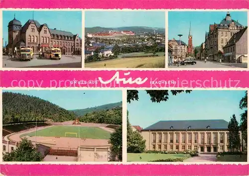 Aue Erzgebirge Post Gesamtansicht Altmarkt Stadion Kulturhaus Kat. Aue