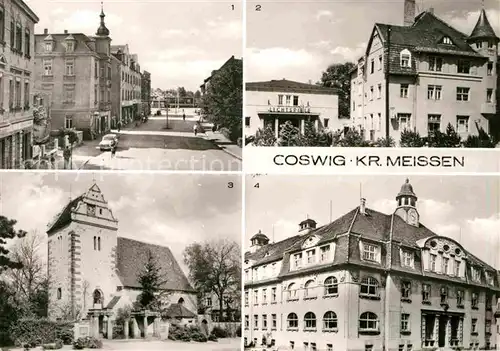 Coswig Sachsen Bahnhofstrasse Friederich Engels Platz Kirche  Kat. Coswig