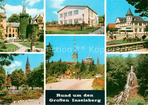 Grosser Inselsberg und Umgebung Schloss FDGB Heim Kurhotel Trusetaler Wasserfall Kat. Brotterode