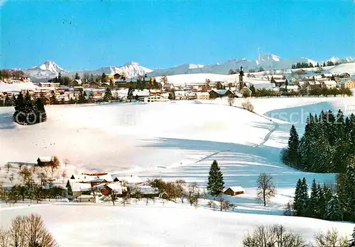 Scheidegg Allgaeu Winterpanorama mit Widderstein Ifen und Winterstaude Allgaeuer Alpen Kat. Scheidegg