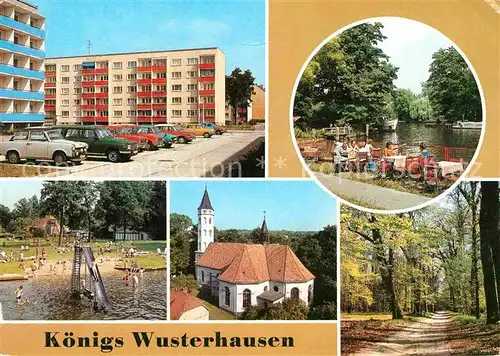 Koenigs Wusterhausen Heinrich Heine Strasse HO Gaststaette Strandbad Stadtkirche Tiergarten Kat. Koenigs Wusterhausen