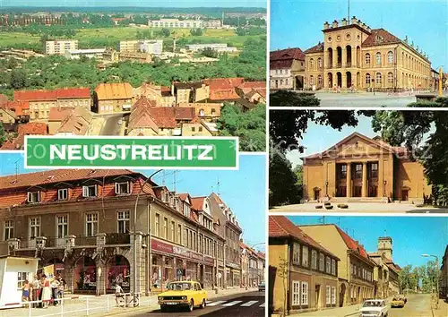 Neustrelitz Stadtuebersicht Wilhelm Pieck Strasse Rathaus Friedrich Wolf Theater Gutenbergstrasse Kat. Neustrelitz