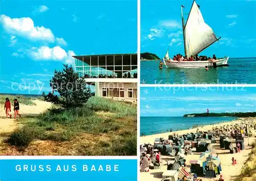 Baabe Ostseebad Ruegen Restaurant Inselparadies Ausflugssegler Strand Kat. Baabe