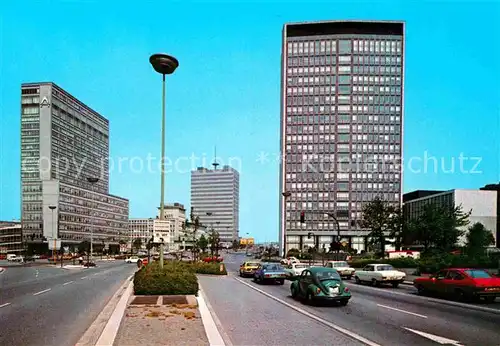 Essen Ruhr Bismarckplatz mit RWE Hochhaus und Thyssen Hochhaus Kat. Essen