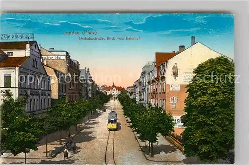 Landau Pfalz Ostbahnstrasse Strassenbahn Kat. Landau in der Pfalz