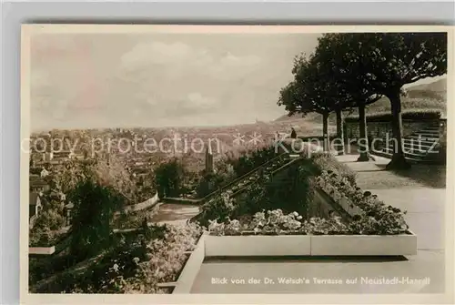 Neustadt Haardt Blick von Dr. Welschs Terrasse Kat. Neustadt an der Weinstr.