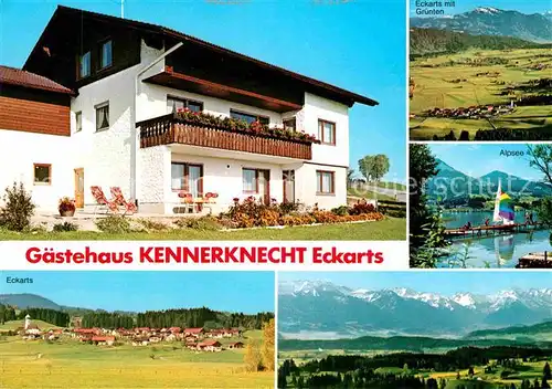 Eckarts Allgaeu Gaestehaus Kennerknecht Blick zum Gruenten Alpsee Alpenpanorama Kat. Immenstadt i.Allgaeu