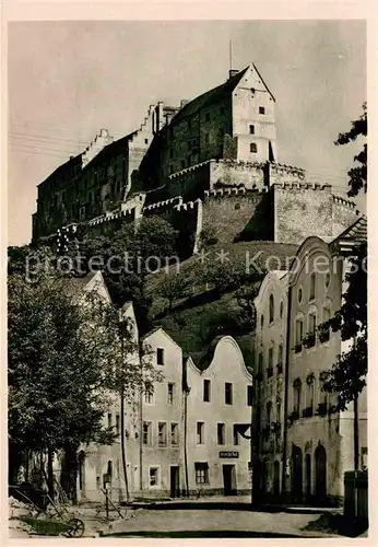 Burghausen Salzach Schloss von der Mautnerstrasse Kat. Burghausen