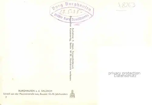 Burghausen Salzach Schloss von der Mautnerstrasse Kat. Burghausen