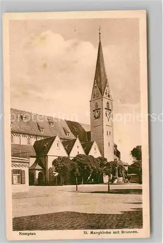 Kempten Allgaeu Sankt Mangkirche Brunnen  Kat. Kempten (Allgaeu)