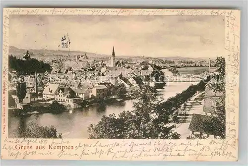 Kempten Allgaeu Iller Kirche Panorama Kat. Kempten (Allgaeu)