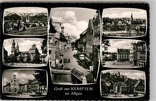 Kempten Allgaeu Residenzplatz Sankt Lorenz Kirche Kornhaus Freitreppe Burghalde Kat. Kempten (Allgaeu)