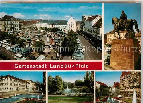 Landau Pfalz Marktplatz Brunnen Kat. Landau in der Pfalz