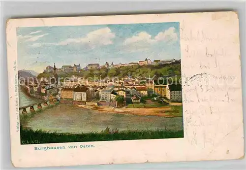 Burghausen Salzach Teilansicht Kat. Burghausen