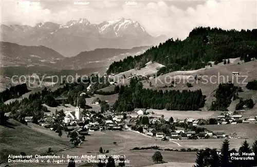 Oberstaufen Dreilaenderblick von der Juget  Kat. Oberstaufen