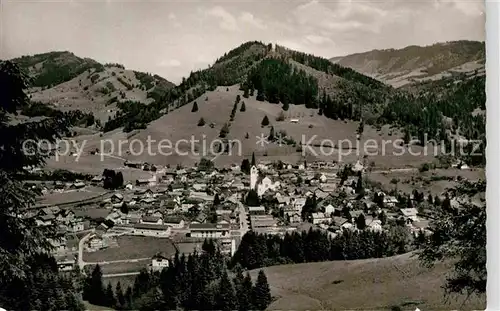 Oberstaufen Blick vom Kapf zum Staufen Kat. Oberstaufen