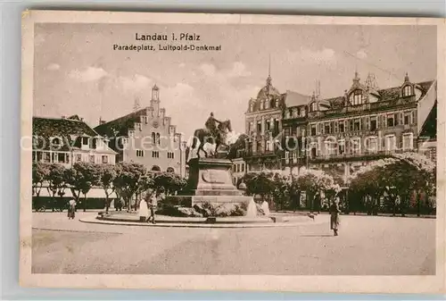 Landau Pfalz Paradeplatz Luitpold Denkmal Kat. Landau in der Pfalz