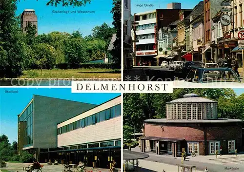 Delmenhorst Graftanlage und Wasserturm Lange Str Stadtbad Markthalle Kat. Delmenhorst