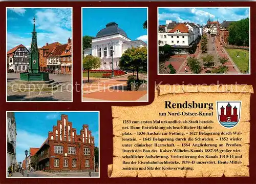 Rendsburg Brunnen Kurhaus Rathaus Park Kat. Rendsburg