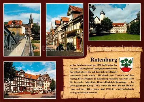 Rotenburg Fulda Kirche Brotgasse Landgraefliches Schloss Marktplatz Kat. Rotenburg a.d. Fulda