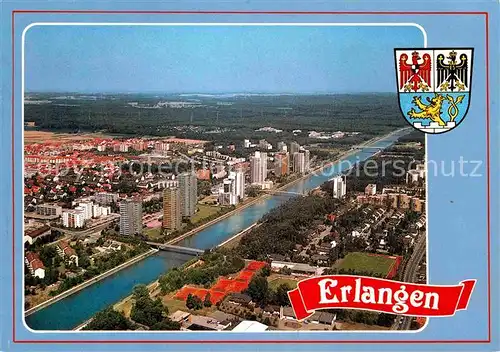 Erlangen Europakanal Fliegeraufnahme Wappen Kat. Erlangen