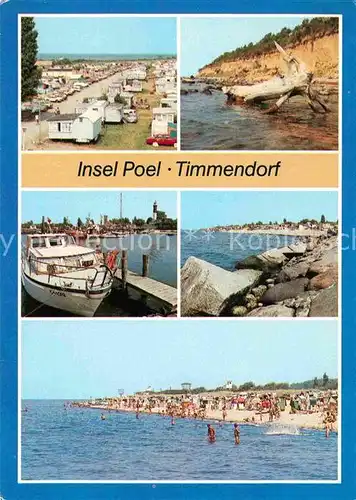 Insel Poel Timmendorf Campingplatz Steilkueste Lotsenhafen und Leuchtturm Mole Strand Kat. Insel Poel