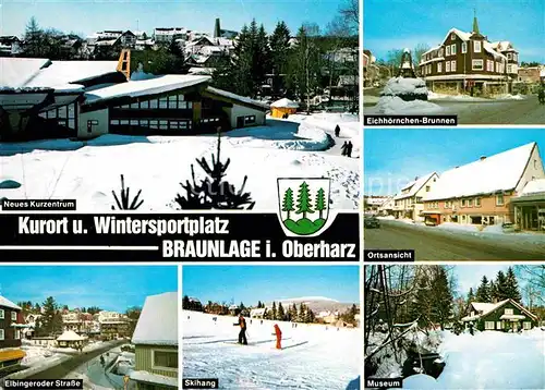Braunlage Neues Kurzentrum Eichhoernchen Brunnen Ortsansicht Elbingeroder Str Skihang Museum Kat. Braunlage Harz