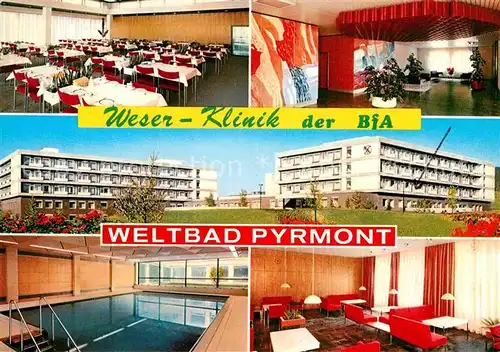 Bad Pyrmont Weser Klinik Schwimmhalle Speisesaal Aussenansicht Kat. Bad Pyrmont