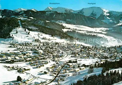 Oberstaufen Panorama Schrothkurort und Wintersportplatz Allgaeuer Alpen Kat. Oberstaufen