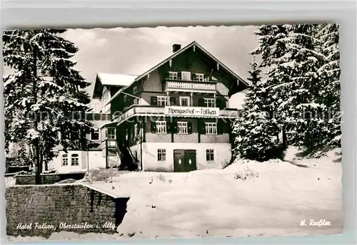 Oberstaufen Hotel Alpengasthof Falken im Winter Kat. Oberstaufen