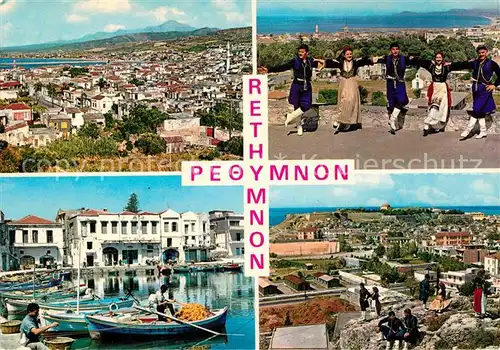 Rethymnon Kreta Ansicht Trachten Alter Hafen Burg