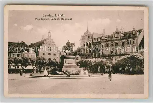 Landau Pfalz Paradeplatz Luitpold Denkmal Kat. Landau in der Pfalz