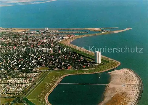 Buesum Nordseebad mit Perlebucht Fliegeraufnahme Kat. Buesum