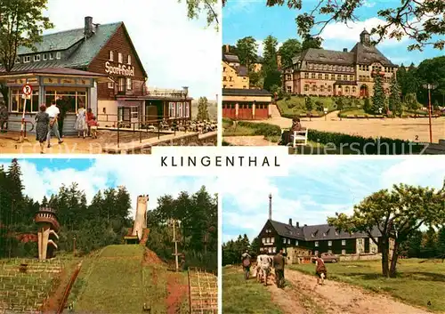 Klingenthal Vogtland HOG Sport Hotel Rathaus Grosse Aschbergschanze Jugendherberge Klement Gottwald Kat. Klingenthal Sachsen