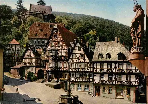 Miltenberg Main Marktplatz mit Burg Kat. Miltenberg