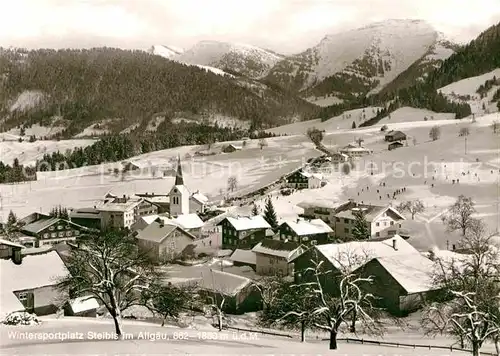 Steibis Winterpanorama Bergdorf mit Hochgrat Allgaeuer Alpen Kat. Oberstaufen