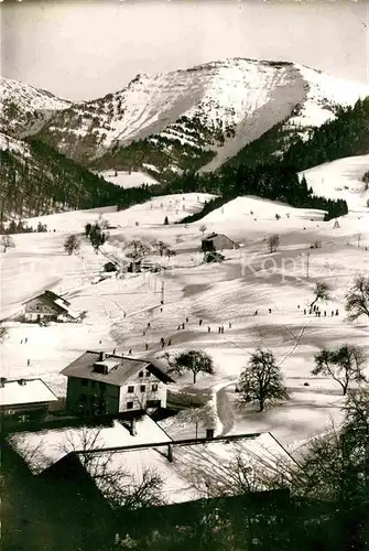 Steibis Panorama Wintersportplatz Allgaeuer Alpen Kat. Oberstaufen