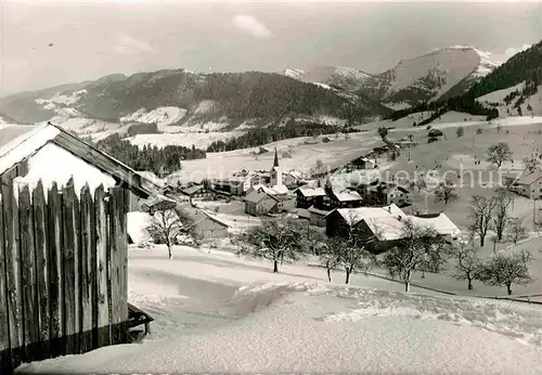 Steibis Panorama Wintersportplatz Allgaeuer Alpen Kat. Oberstaufen