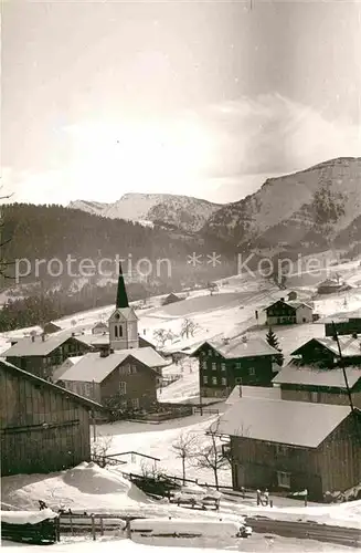 Steibis Ortsansicht mit Kirche Winterpanorama Allgaeuer Alpen Kat. Oberstaufen