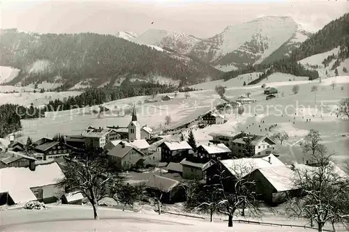 Steibis Panorama Wintersportplatz Allgaeuer Alpen Kat. Oberstaufen