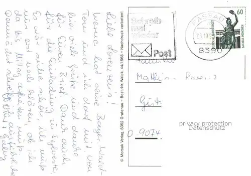 Waldkirchen Niederbayern Panorama Wegekreuz Kat. Waldkirchen