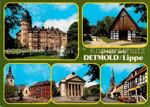 Detmold Schloss Kirche Theater Teilansichten Kat. Detmold