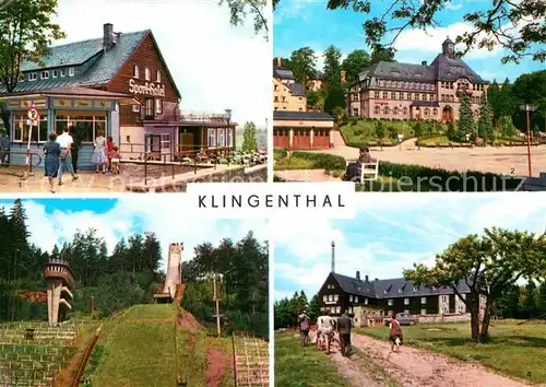 Klingenthal Vogtland HOG Sport Hotel Rathaus Grosse Aschbergschanze Jugendherberge Klement Gottwald Kat. Klingenthal Sachsen