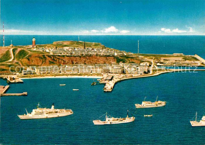 Insel Helgoland Fliegeraufnahme Schiffe vor Reede Kat. Helgoland Nr