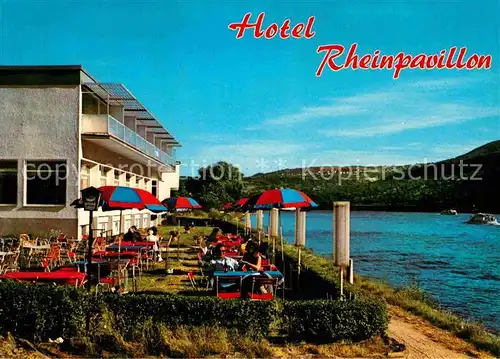 Bornhofen Kamp Hotel Cafe Restaurant Rheinpavillon am Rhein Kat. Kamp Bornhofen