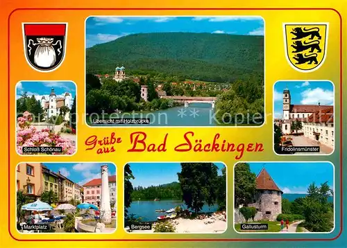 Bad Saeckingen Fridolinsmuenster Gallusturm Schloss Schoenau Kat. Bad Saeckingen